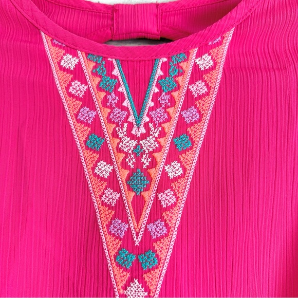 Wonder Nation Girls Pink Cap Sleeves Tiered Dress - Size M (7/8) - Picture 3 of 8